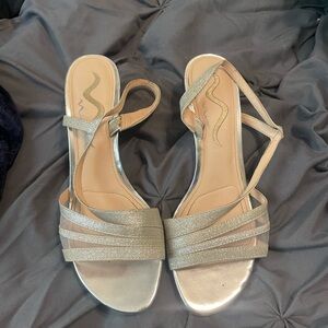 Elegant Silver Strappy Sandals